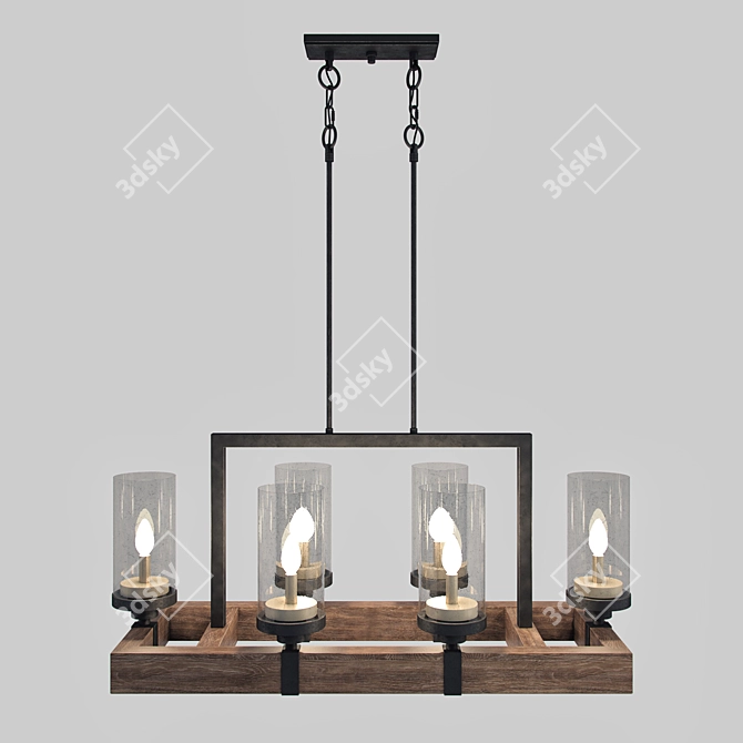 Rustic Vineyard 6-Light Chandelier 3D model image 1