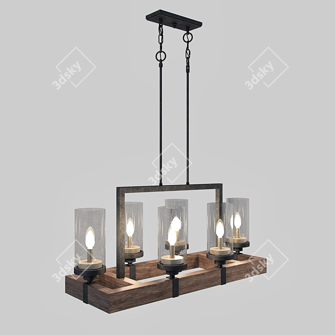 Rustic Vineyard 6-Light Chandelier 3D model image 2