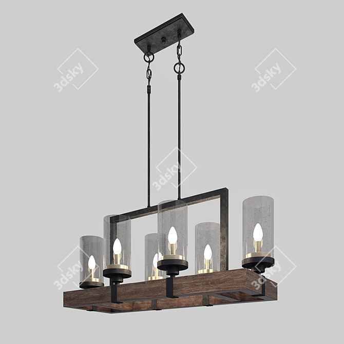 Rustic Vineyard 6-Light Chandelier 3D model image 3