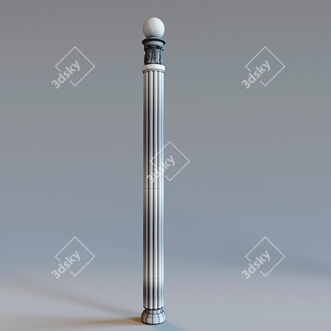 Bronze Oxide Staircase Support 3D model image 2