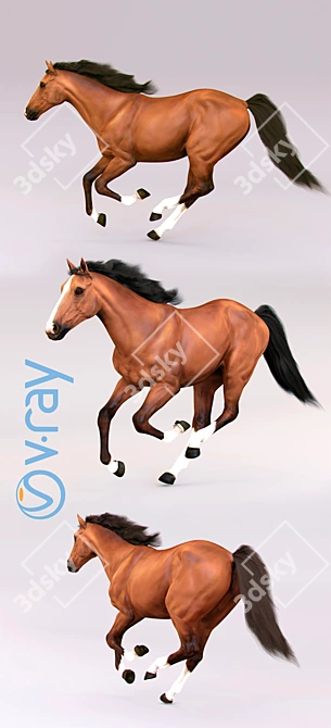 Gallop: Running Horse Model 3D model image 3