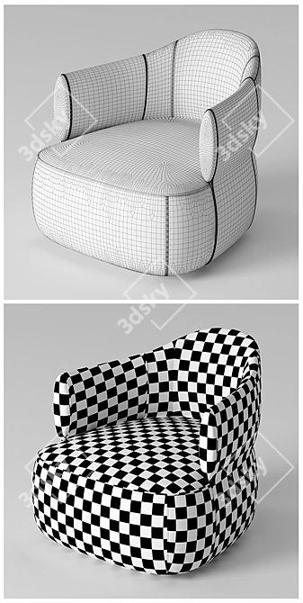 Elegant Trussardi Larzia Armchair 3D model image 3