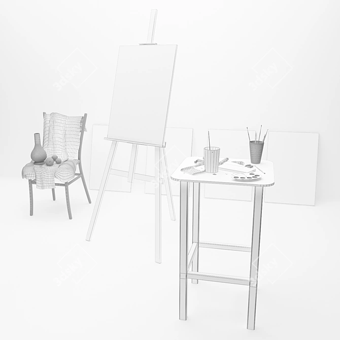 Title: Artistic Studio Essentials 3D model image 3