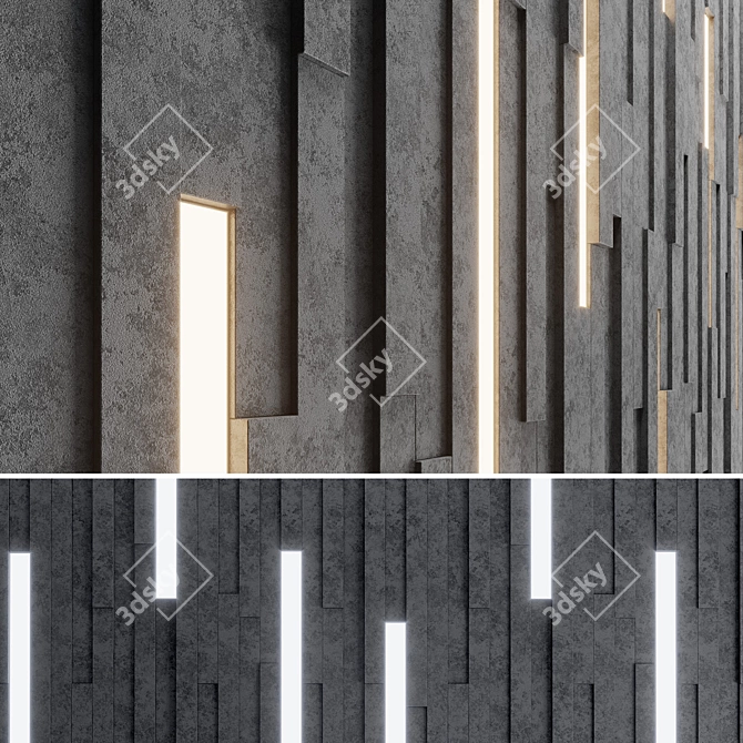 LuxStone Wall Stripes 3D model image 1