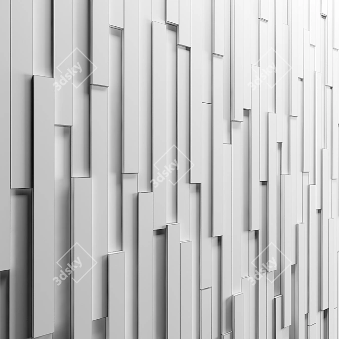 Wooden Stripes Wall Decor 3D model image 3