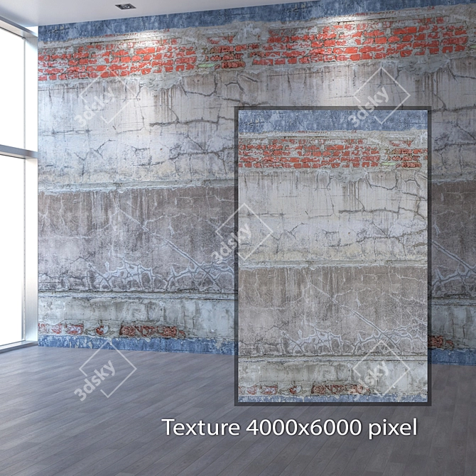Seamless 4K Concrete Wall Texture 3D model image 2