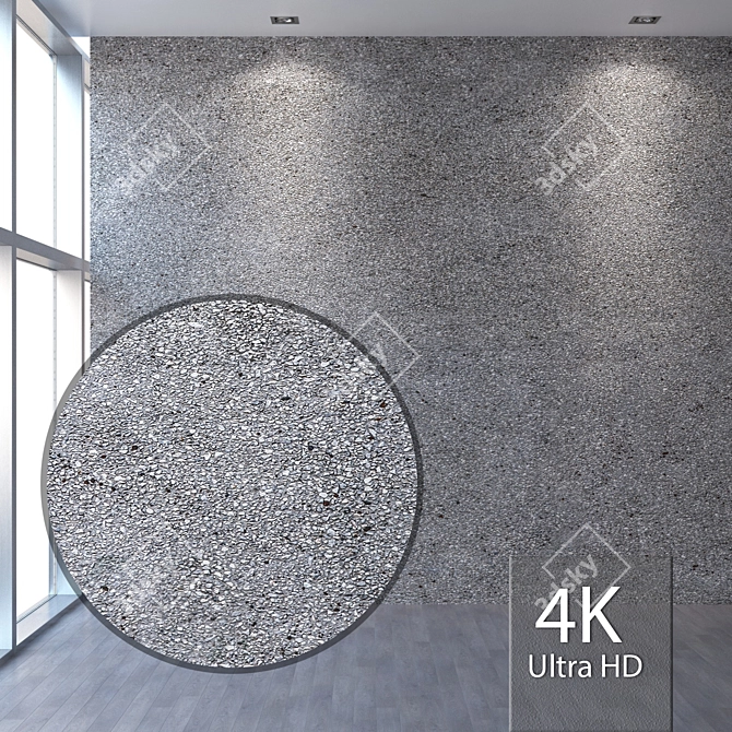 Seamless 4K Facade Plaster 3D model image 1