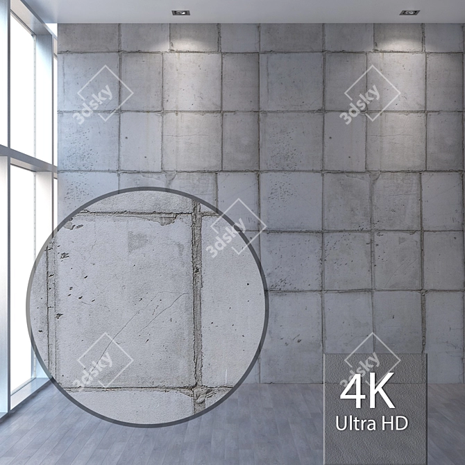 Seamless Concrete Texture 4K 3D model image 1