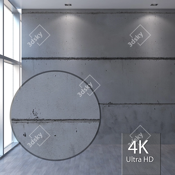 Title: Seamless 4K Concrete Wall Texture 3D model image 1