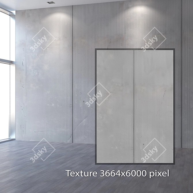 Seamless Metal Wall Panel Texture 3D model image 2