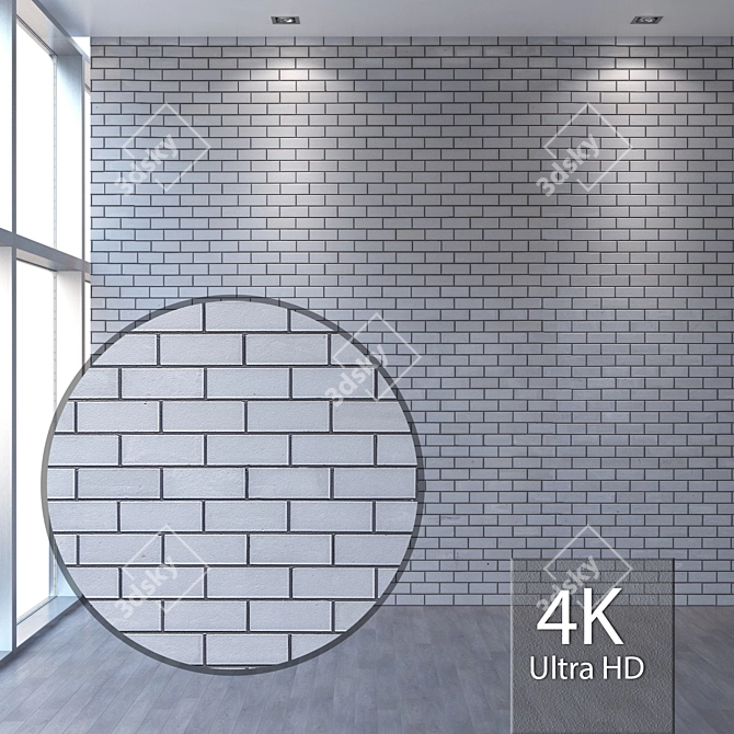 Title: Seamless White Brick Texture 3D model image 1