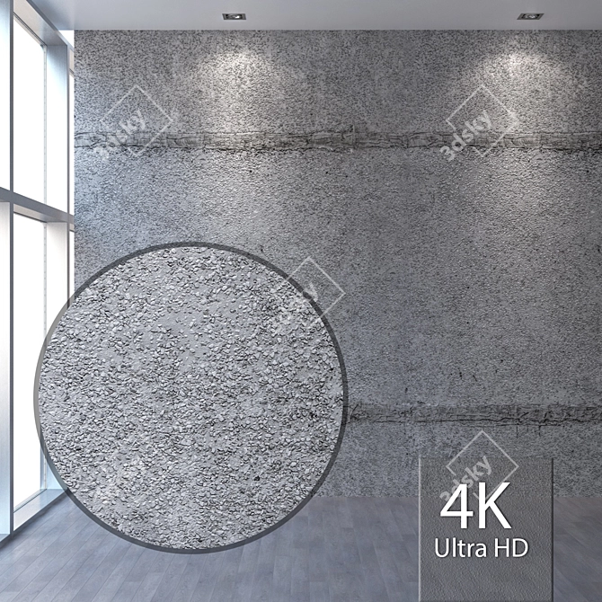 Seamless 4K Facade Plaster 3D model image 1