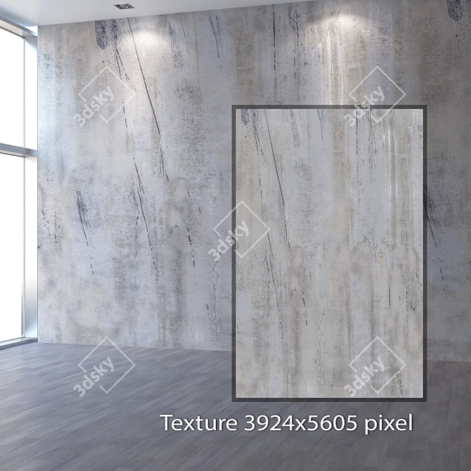 Seamless Concrete Wall Texture 3D model image 2