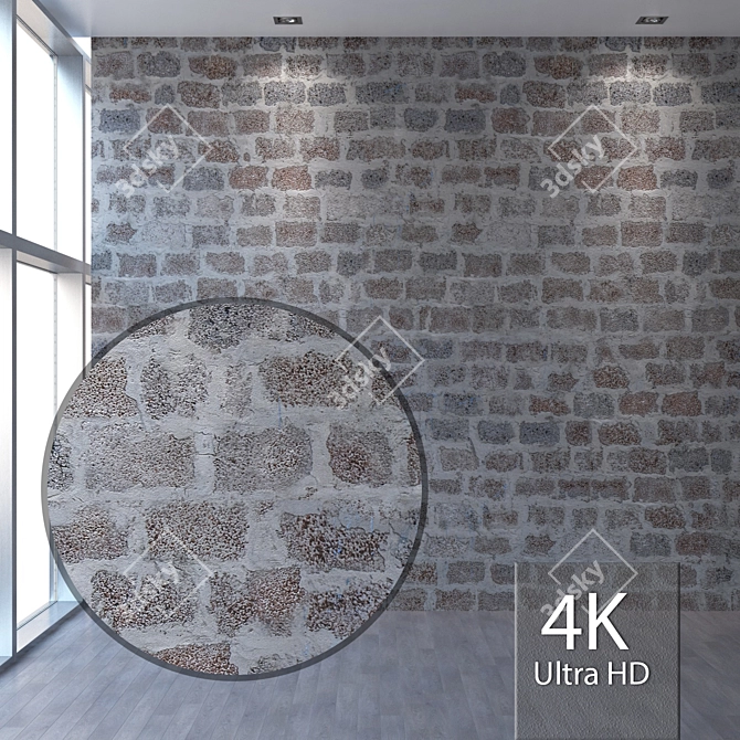 Seamless 4K Masonry Blocks 3D model image 1