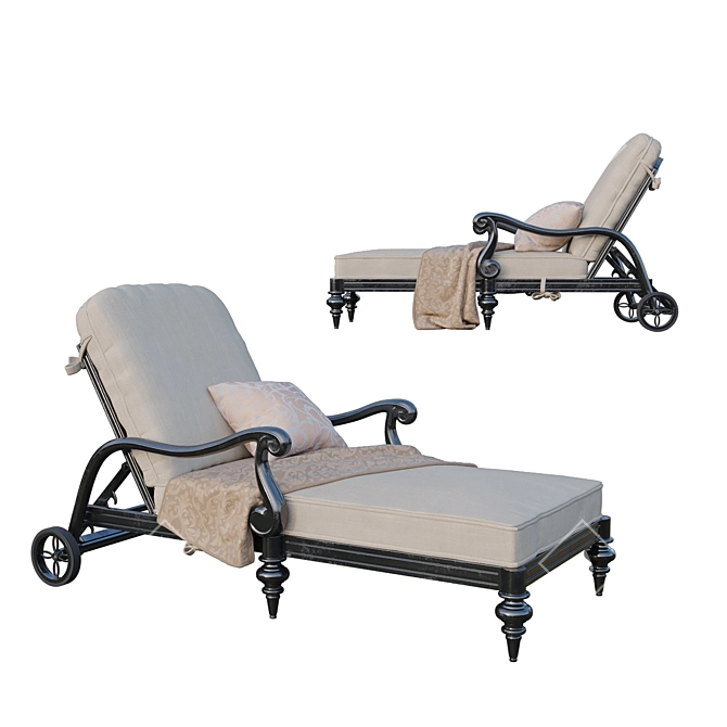 Cannes Chaise Lounge: Stylish and Comfortable Outdoor Seating 3D model image 1