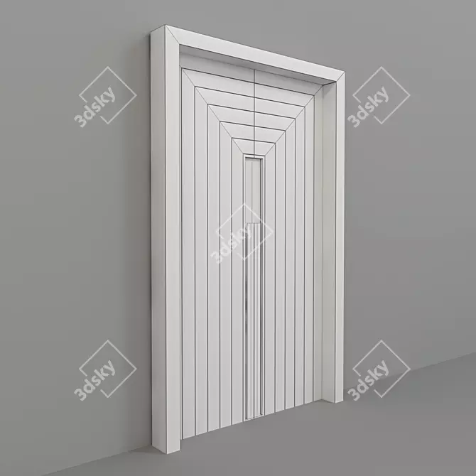  Custom Oak Wood Double-Faced Doors 3D model image 3
