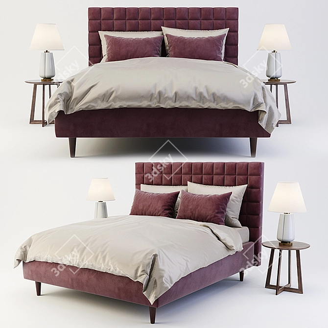 Elegant Costa Bella Bedroom Set 3D model image 1