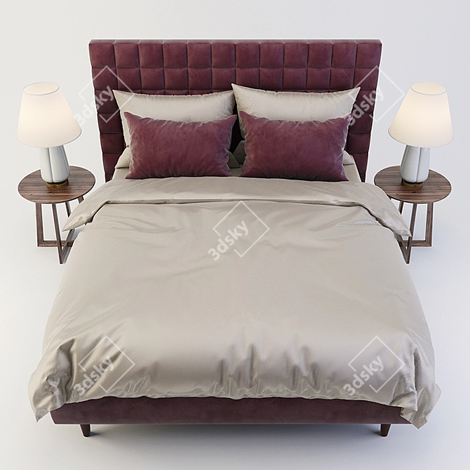 Elegant Costa Bella Bedroom Set 3D model image 2