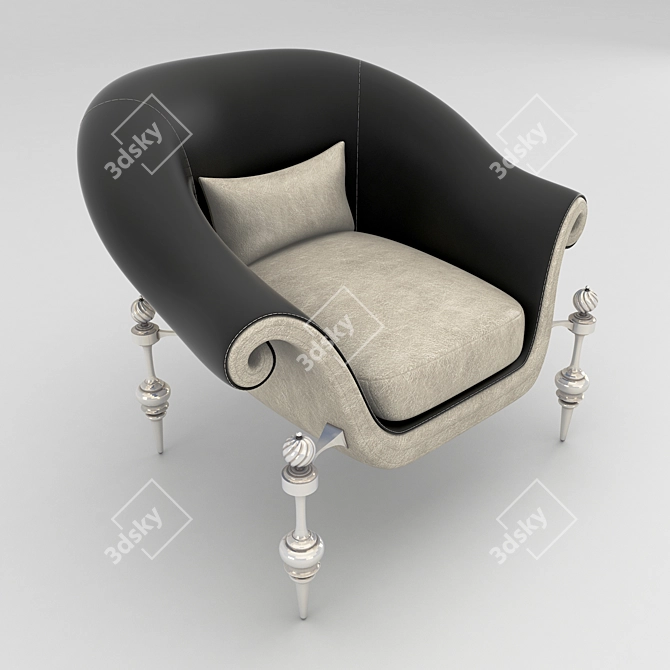 Elegant Rose Armchair: Stylish and Comfortable 3D model image 1