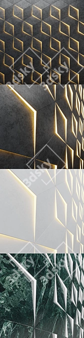 Illuminated Stone Wall Panel 3D model image 2