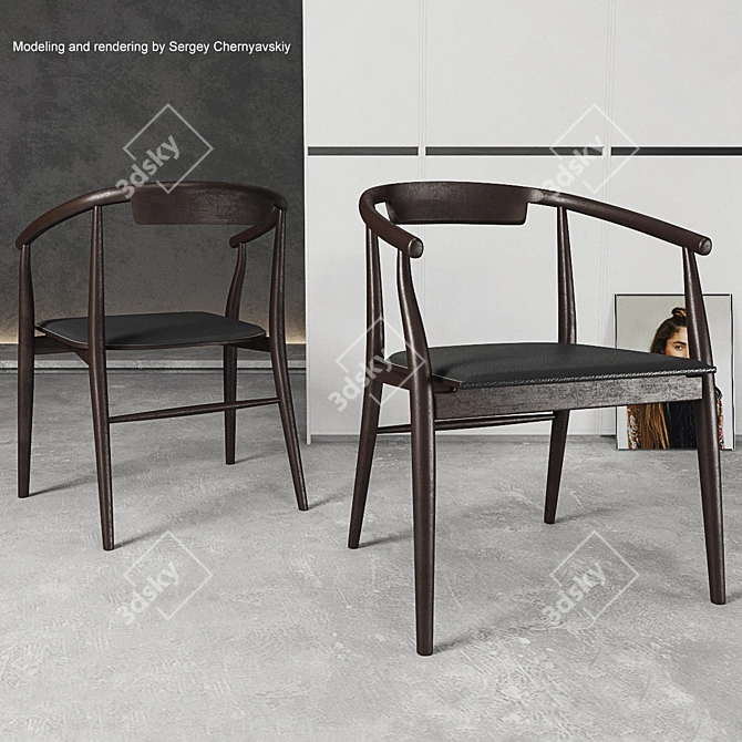 Stylish Jens SJ61 Chair: Stunning Renders Included 3D model image 1