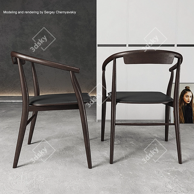 Stylish Jens SJ61 Chair: Stunning Renders Included 3D model image 2