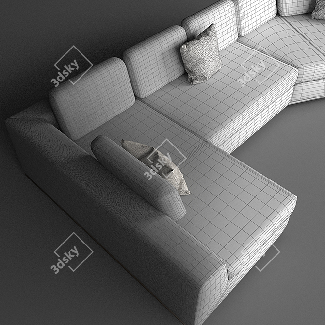 Miami Modular Sofa: Stylish Comfort 3D model image 3