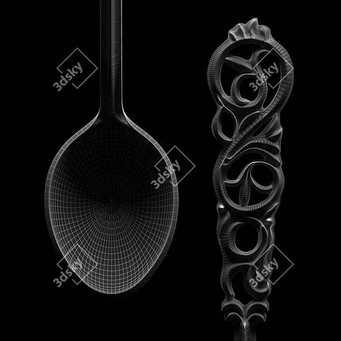 Effortless Stirring: Versatile Tea Spoon 3D model image 1