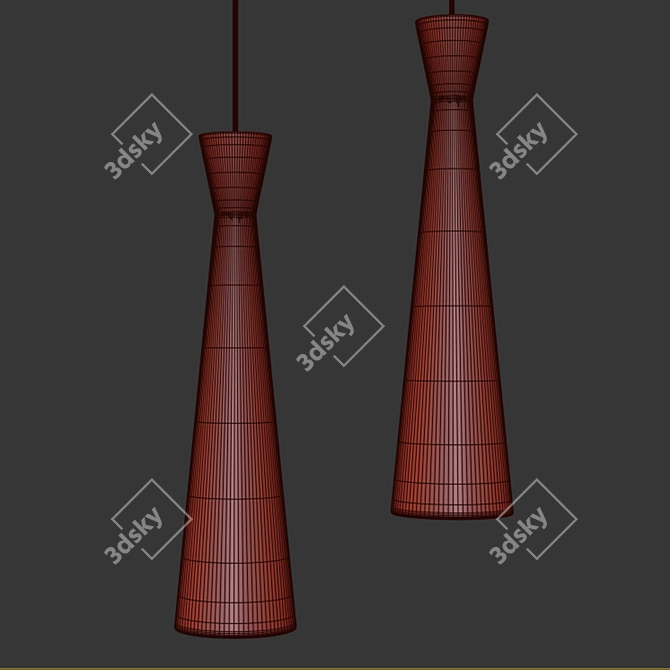 Windsor Black Pendant Light 3D model image 2