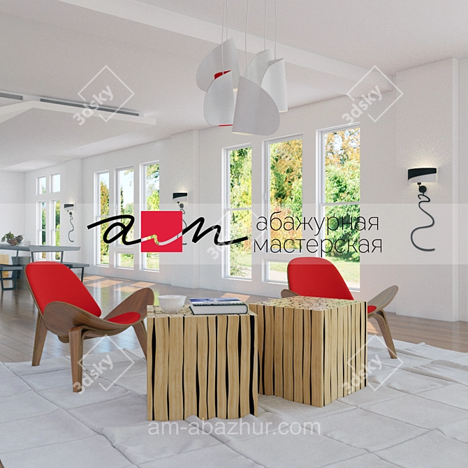 "MUSIC" Pendant Lamp Set 3D model image 3