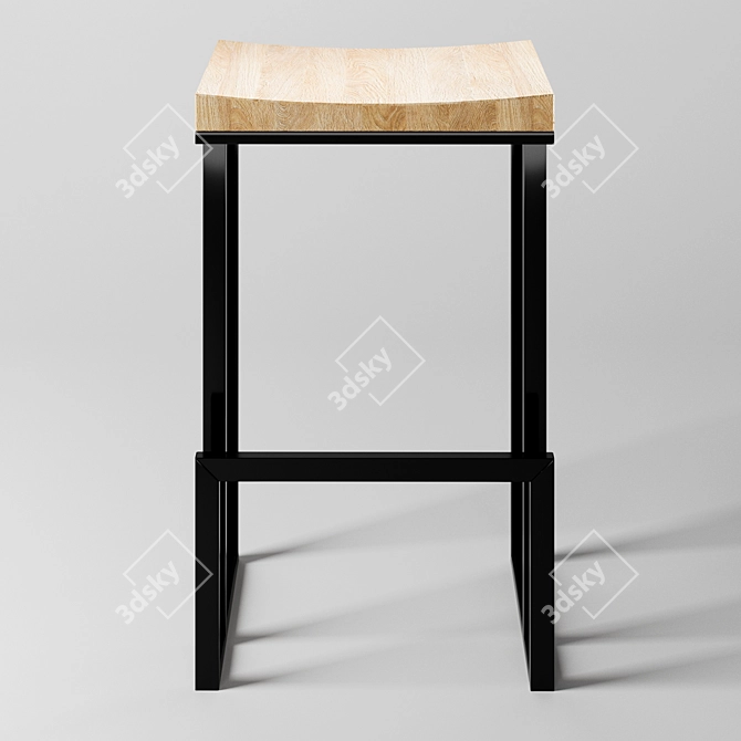 Industrial Loft Bar Stool 3D model image 2