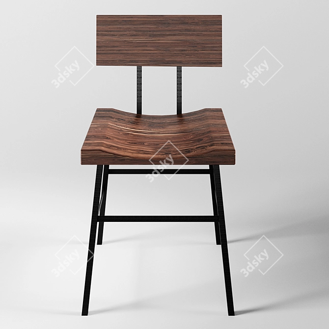 Industrial Loft Bar Stool 3D model image 2