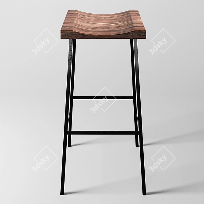 Industrial Loft Bar Stool 3D model image 1