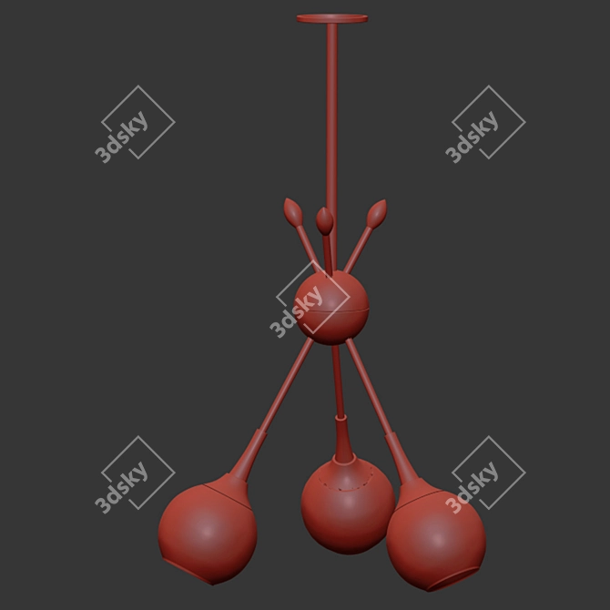 Elegant 3 Light Chandelier 3D model image 2