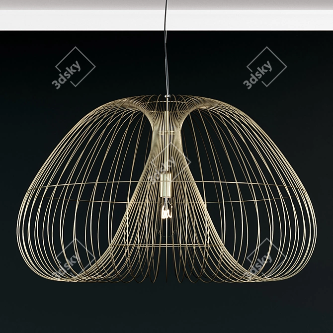 Cosmo Brass Wire Pendant Light 3D model image 1