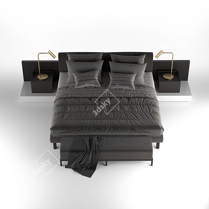 Meridiani Cliff Modular Bed: Versatile Luxury for Your Bedroom 3D model image 2