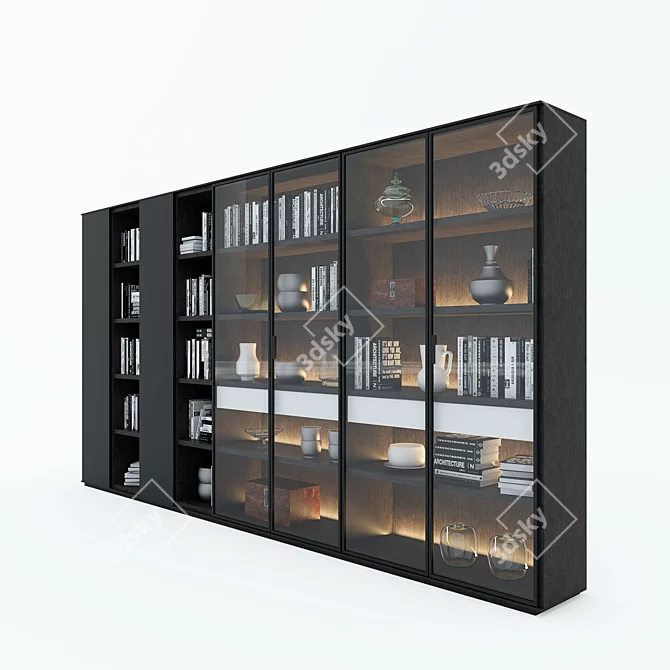 Elegant Book Display Shelf 3D model image 1