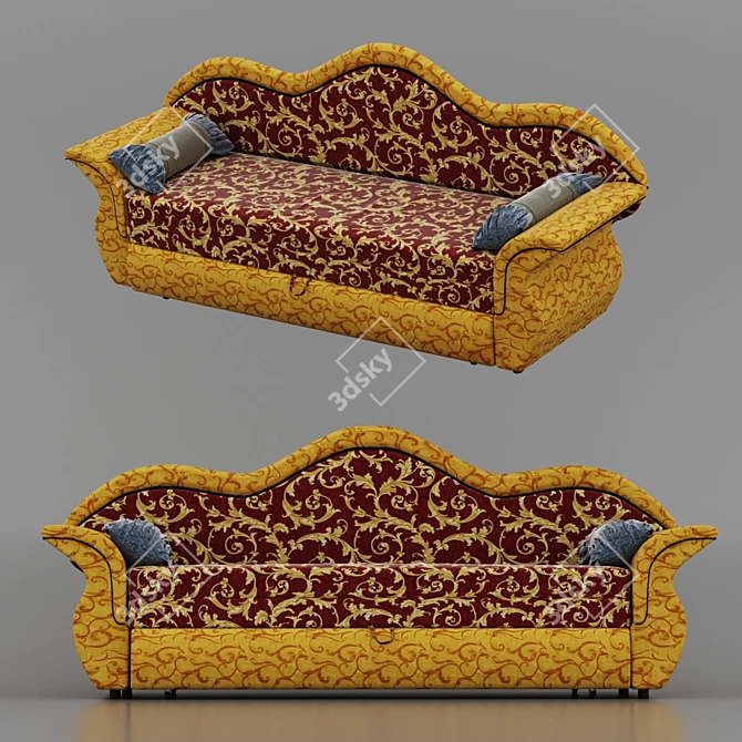 Elegant Designer Sofa 3D model image 1