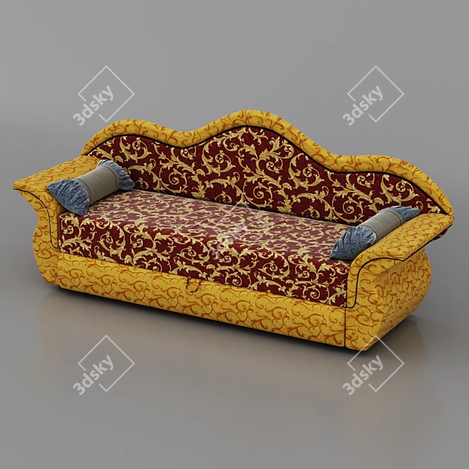 Elegant Designer Sofa 3D model image 2