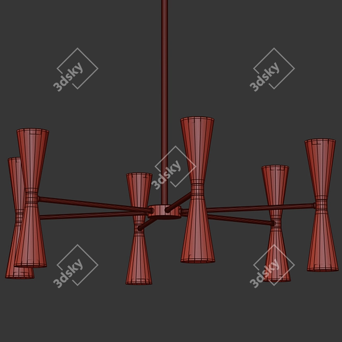 Kalco Modern 7-Arm Chandelier 3D model image 2