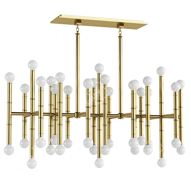 Elegant Meurice Chandelier: Adjustable, 38" x 14" x 25 3D model image 1