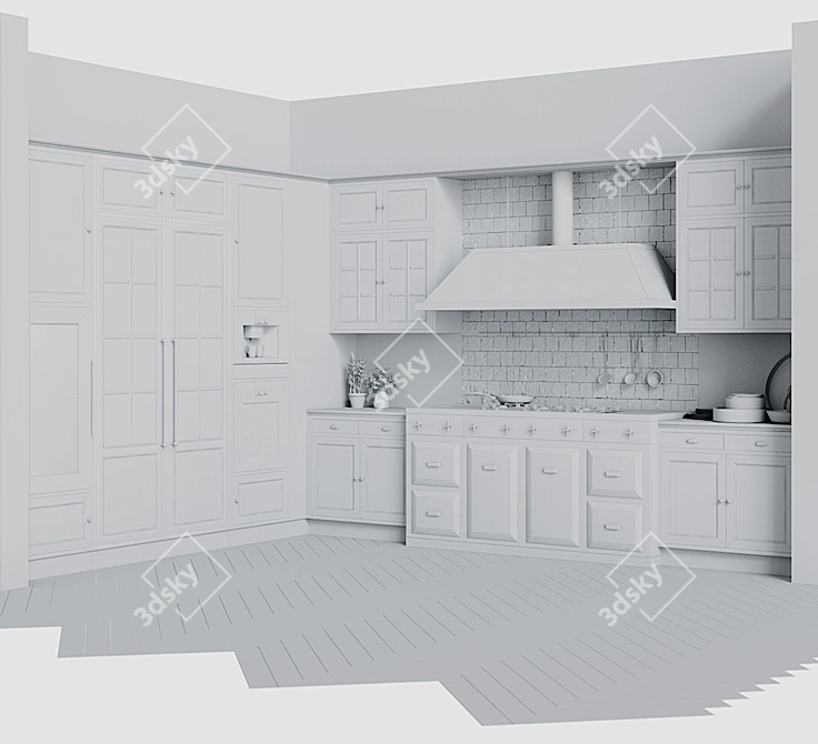 Elegant Artis Kitchen by Marchi Cucine 3D model image 3