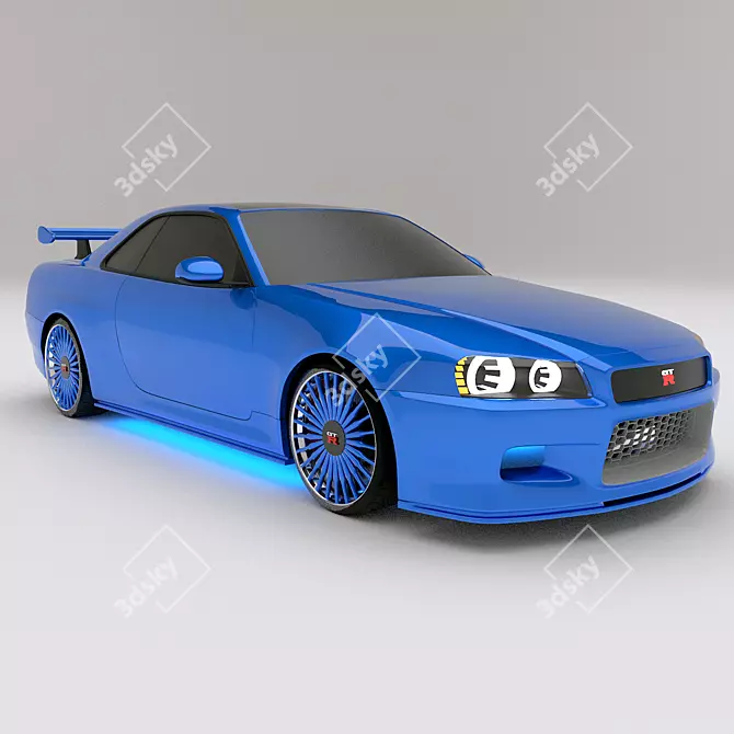 GT-R R34 Concept: Ultimate Performance 3D model image 1