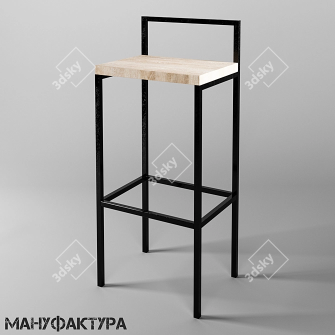 Industrial Loft Bar Stool 3D model image 1