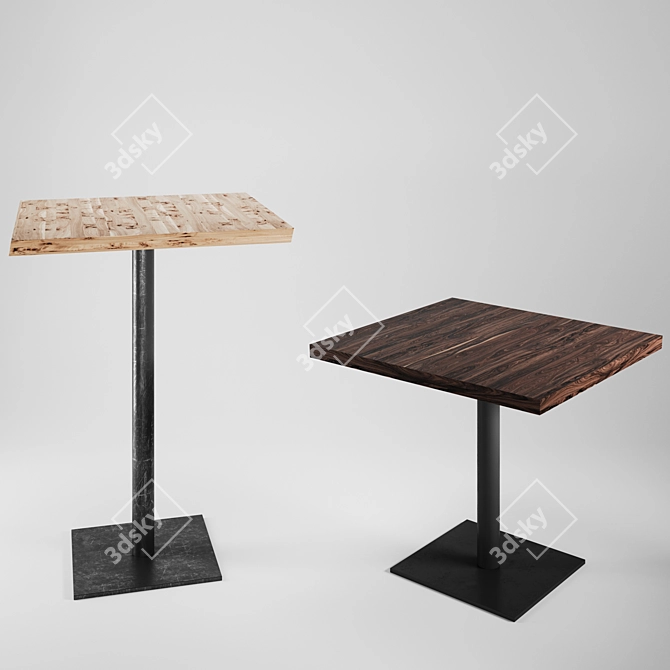 Industrial Loft Bar and Restaurant Table 3D model image 3