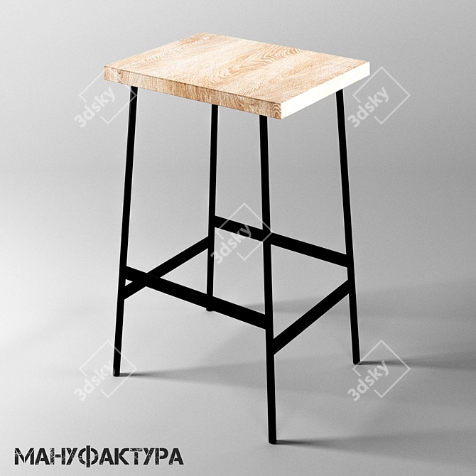 Industrial Loft Bar Stool FC-4 3D model image 1