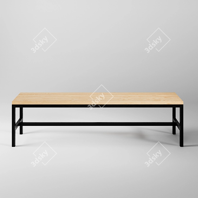 Industrial Loft Style Restaurant Table and Benches 3D model image 3