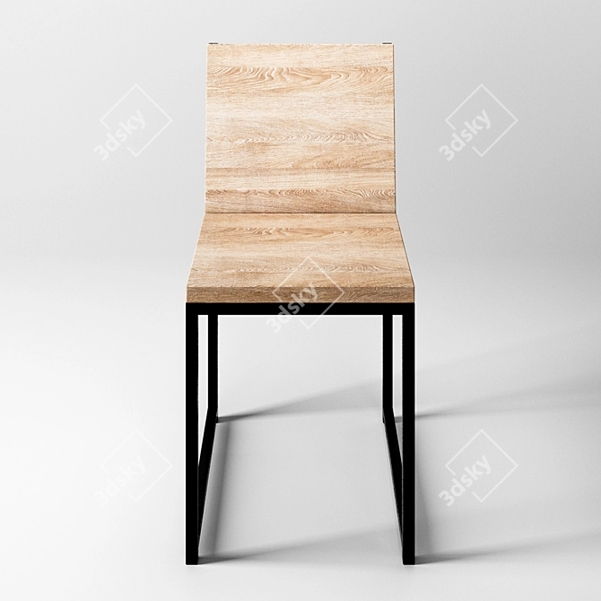 Industrial Loft Style Chair 3D model image 2