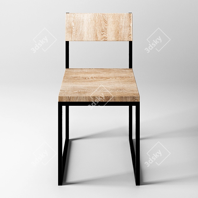 Industrial Loft Bar Stool 3D model image 2