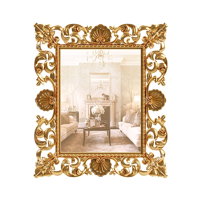 Classic Vintage Mirror Frame 3D model image 1